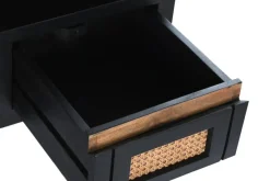 Mueble de TV Estructura de Madera de Mango y Ratán Negro MB-194539
