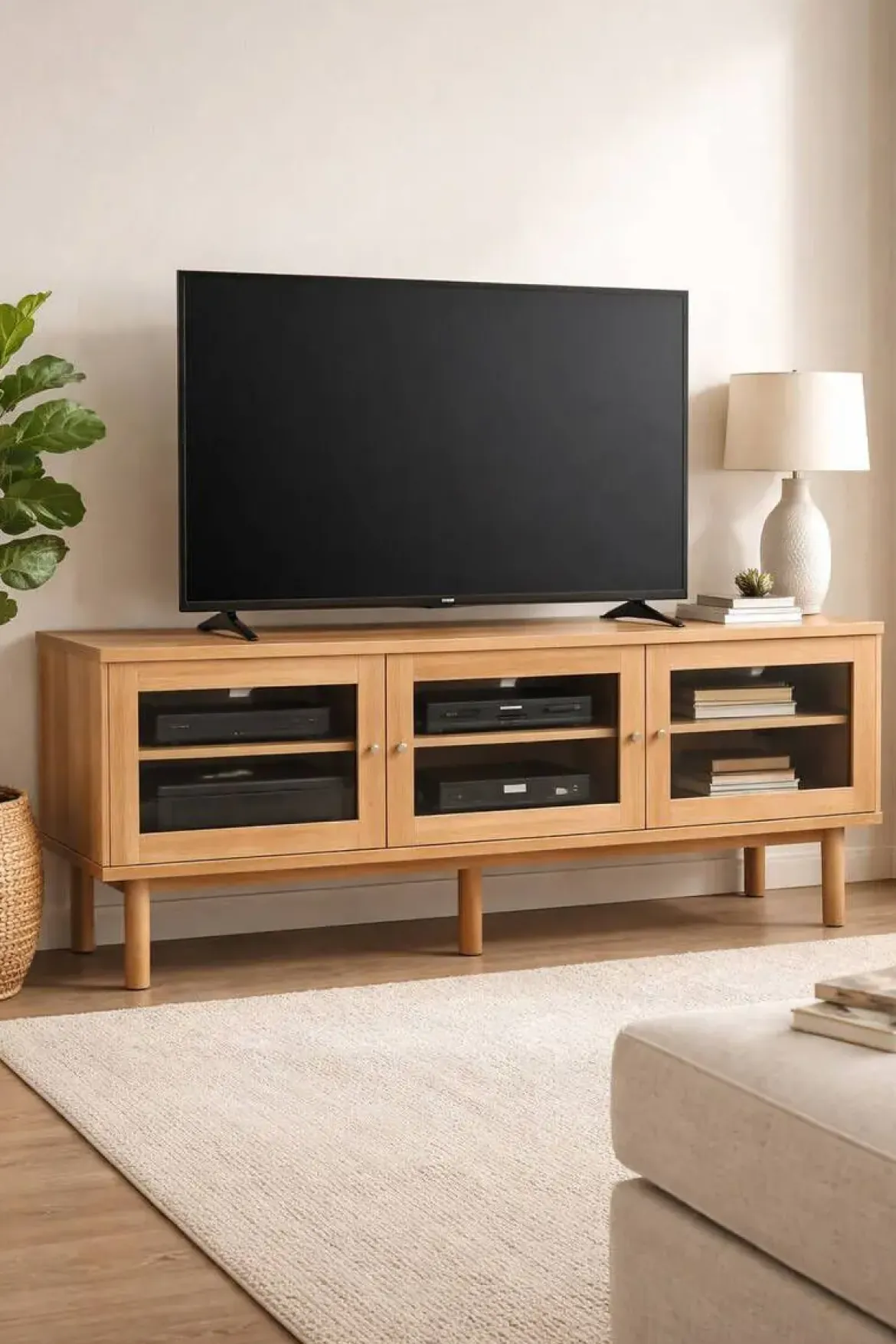 Mueble de TV Estructura de MDF Natural MB-223048