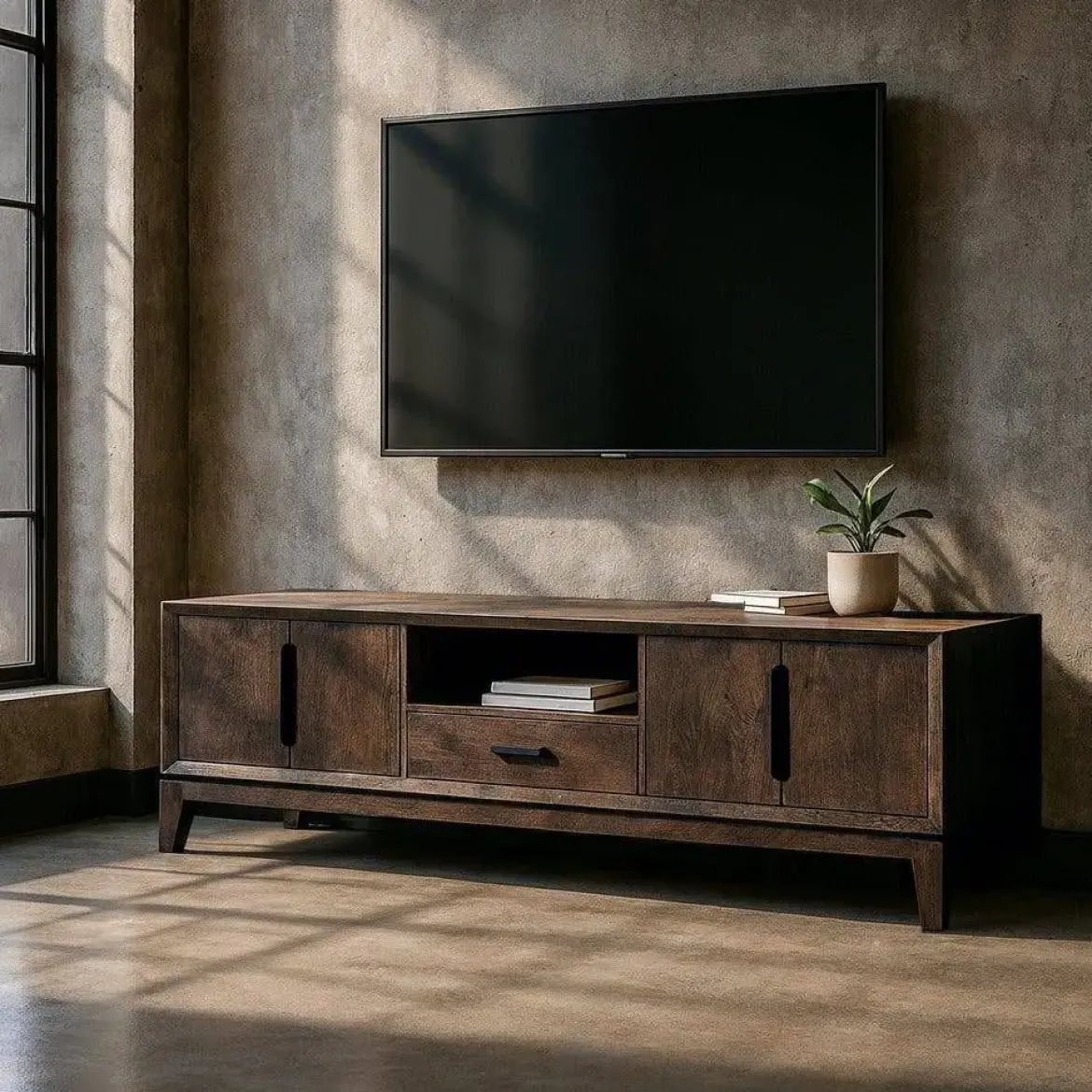 Mueble de TV Madera de Mango Marrón 615132