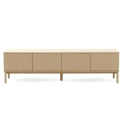 Mueble de TV MDF Beige Arena con Puertas Acanaladas GABAR 11518