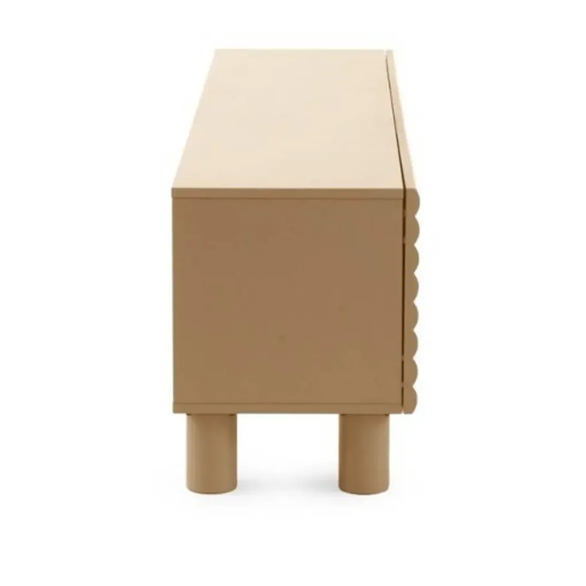 Mueble de TV MDF Beige Arena con Relieve Ondulado GABAR 11522