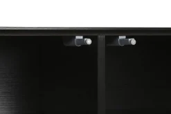 Mueble de TV Negro MDF con 4 Puertas Diseño Rombos en Relieve MB-217313