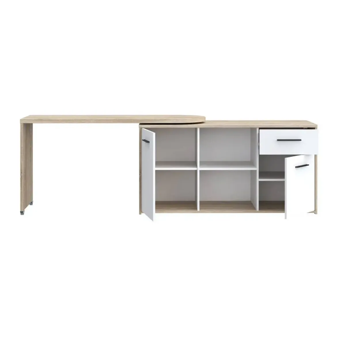Mueble Multifuncional con Mesa Giratoria 180º y Ruedas A7