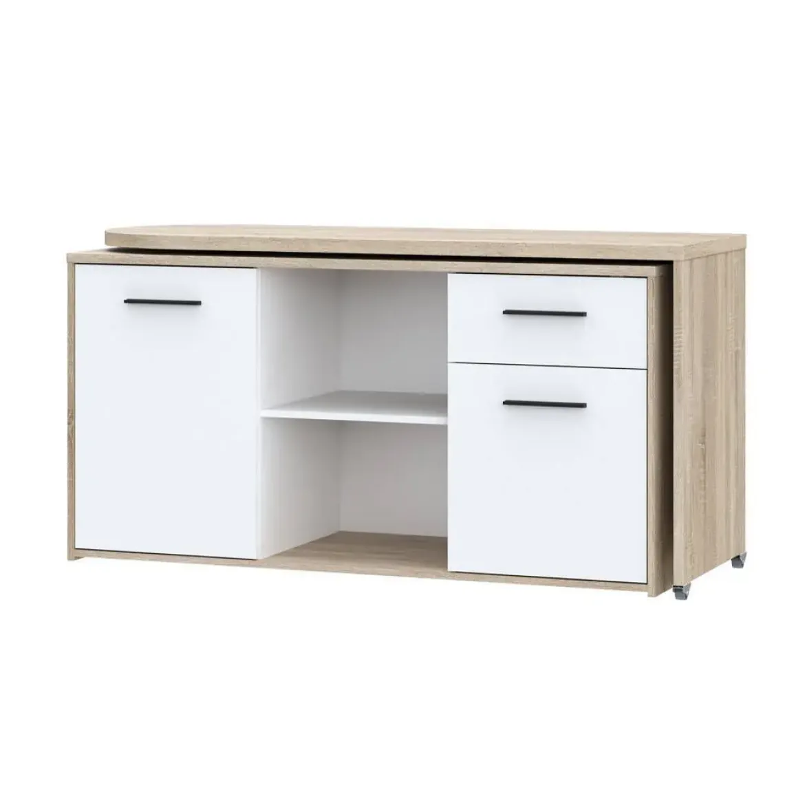 Mueble Multifuncional con Mesa Giratoria 180º y Ruedas A7