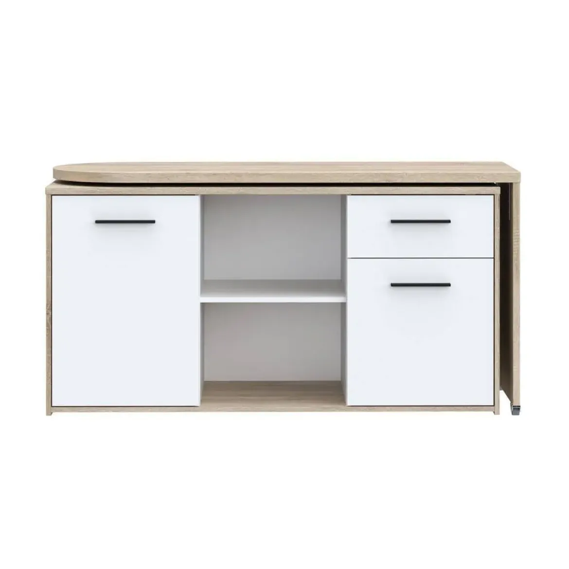 Mueble Multifuncional con Mesa Giratoria 180º y Ruedas A7