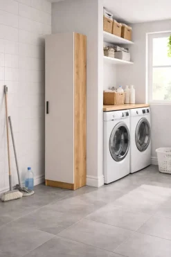 Mueble Multiusos 1 Puerta con Estantes ELBA Acabado Mauvella-Beig A031EL03MVG