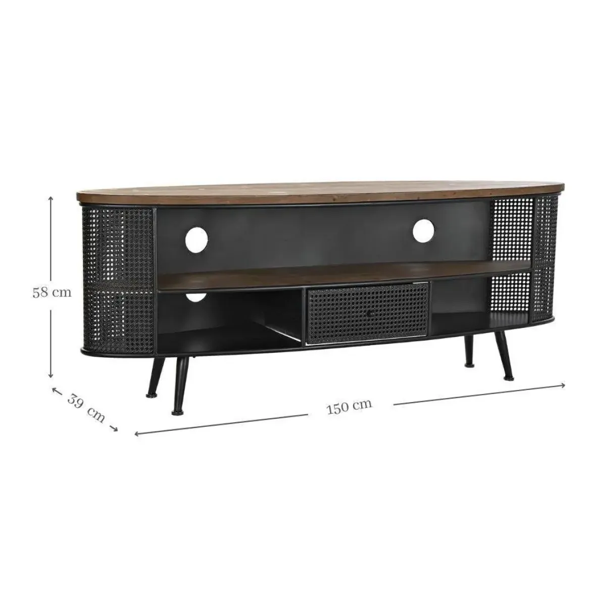 Mueble Para TV de Metal con Tapa en Madera de Abeto MB-200587