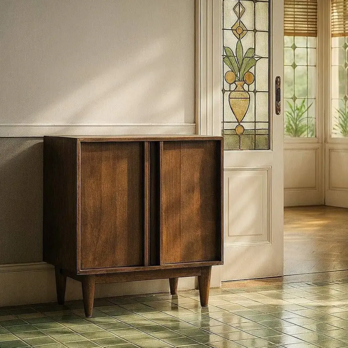Mueble Recibidor de Madera de Mango Color Marrón con 2 Puertas 615139