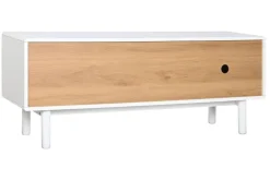 Mueble TV 140 cm Blanco con Cajones y Puerta MB-211739
