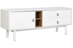 Mueble TV 140 cm Blanco con Cajones y Puerta MB-211739