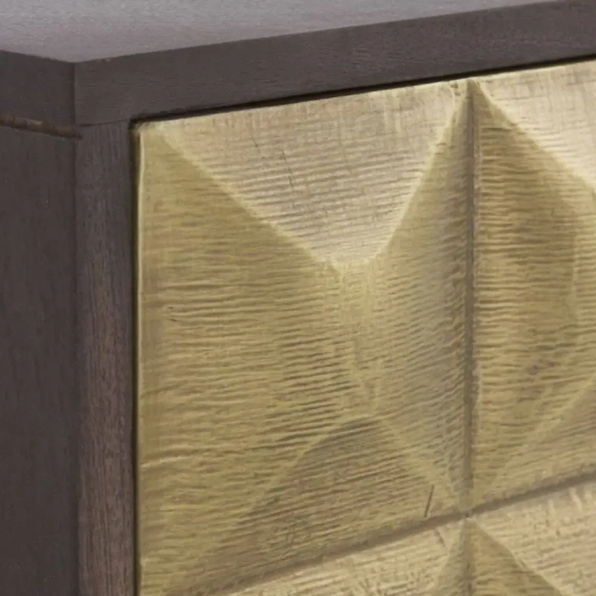 Mueble TV con en Acabado Dorado y Wengue de Madera de Mango GABAR 10837
