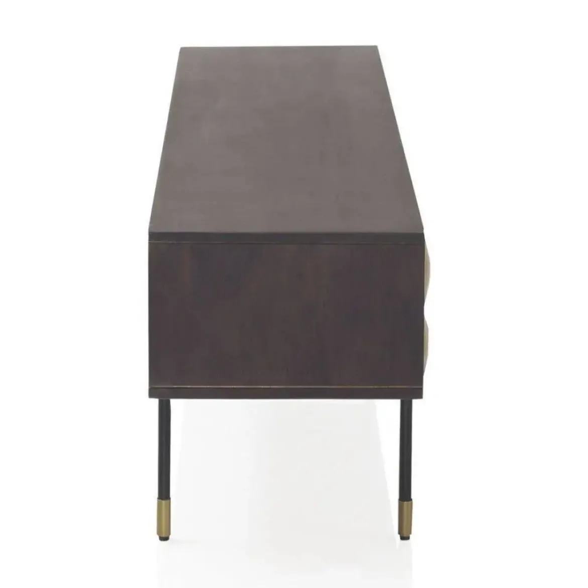 Mueble TV con en Acabado Dorado y Wengue de Madera de Mango GABAR 10837
