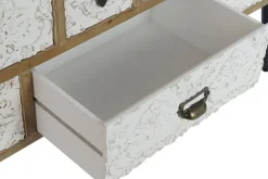 Mueble TV de Abeto Tallado con 8 Cajones y Patas de Metal MB-205965