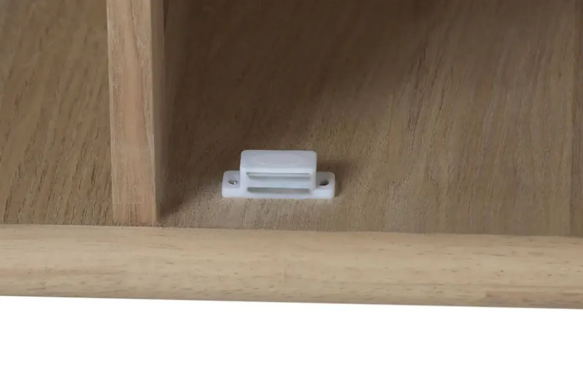 Mueble TV de Abeto y Ratán Natural con 2 Puertas MB-222240