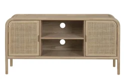 Mueble TV de Abeto y Ratán Natural con 2 Puertas MB-222240