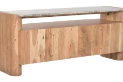 Mueble TV de Acacia con Mármol y Puertas MB-221942