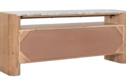 Mueble TV de Acacia con Mármol y Puertas MB-221942