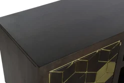 Mueble TV de Acacia con Patas de Metal Marrón MB-207543
