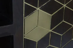 Mueble TV de Acacia con Patas de Metal Marrón MB-207543