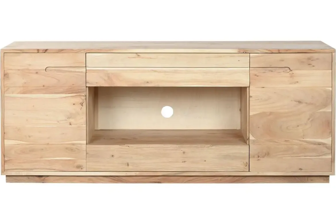 Mueble TV de Acacia Natural con Puertas y Cajones MB-220538