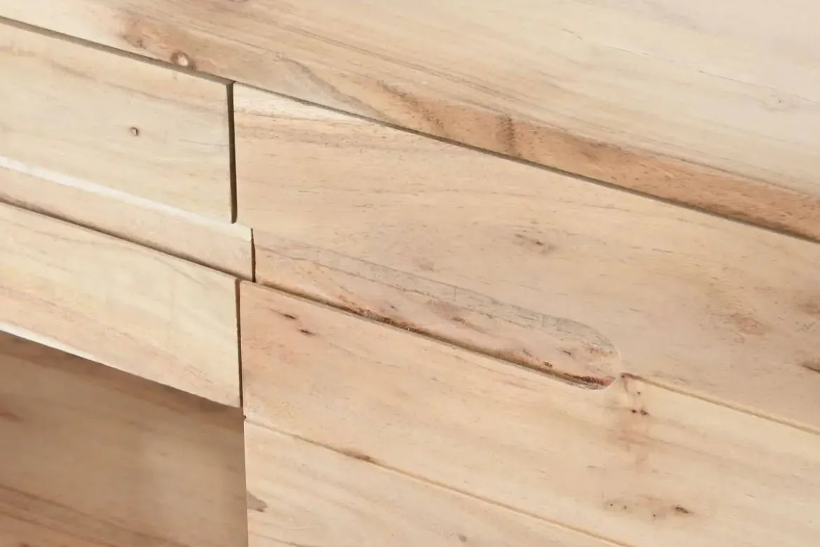 Mueble TV de Acacia Natural con Puertas y Cajones MB-220538