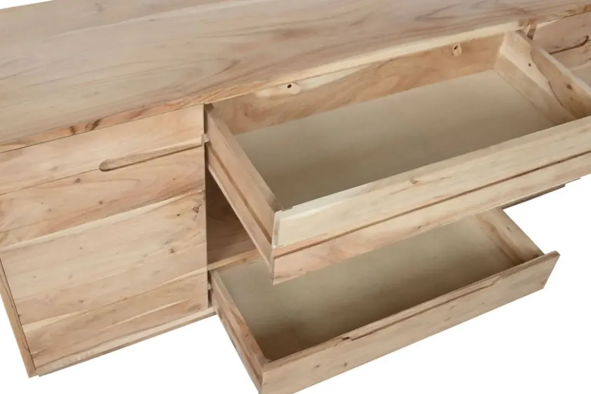 Mueble TV de Acacia Natural con Puertas y Cajones MB-220538