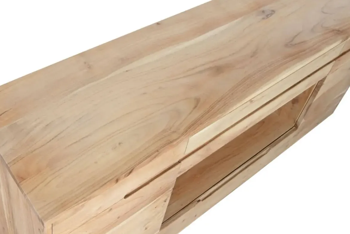 Mueble TV de Acacia Natural con Puertas y Cajones MB-220538