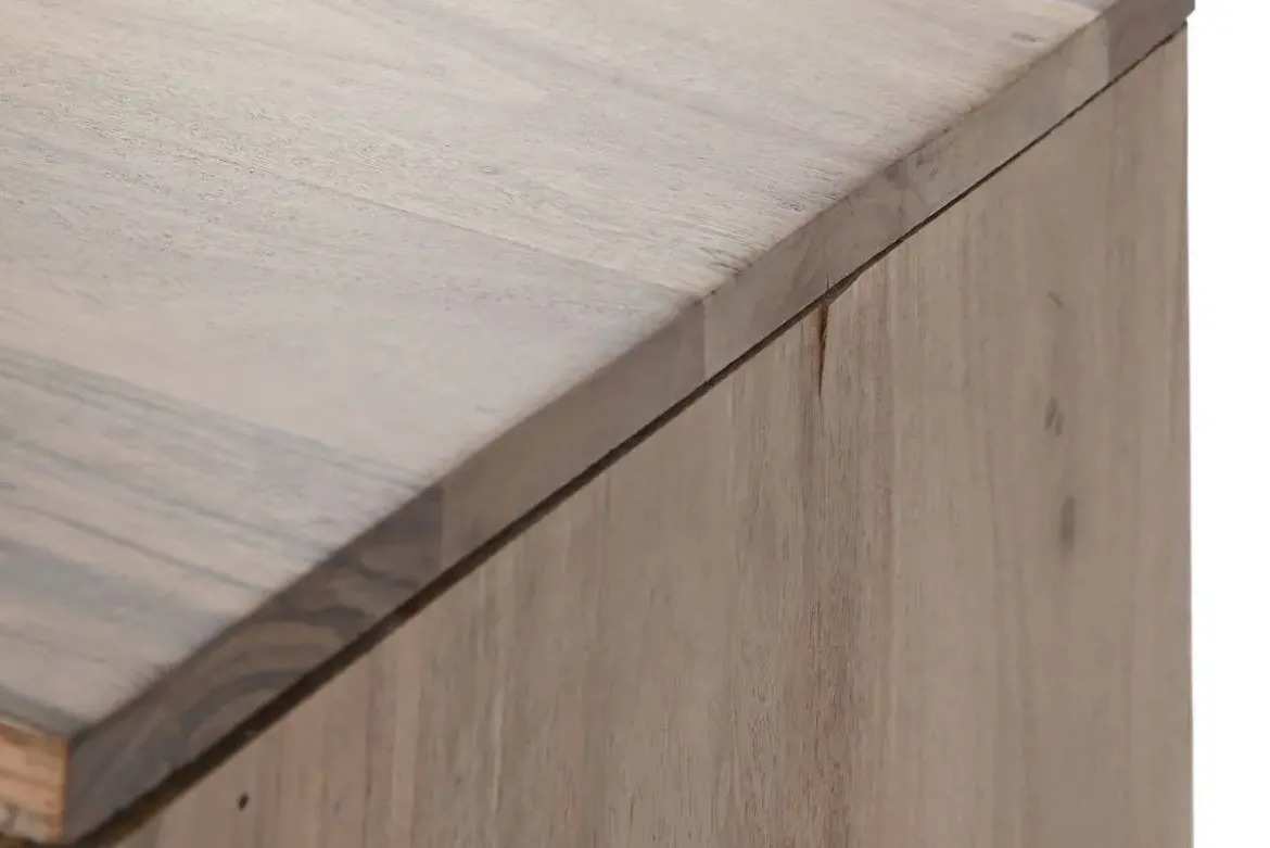 Mueble TV de Acacia Natural con Patas de Metal MB-212655