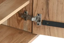Mueble TV de Acacia Natural con Patas de Metal MB-212655
