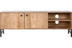 Mueble TV de Acacia Natural con Patas de Metal MB-212655