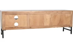Mueble TV de Acacia Natural con Patas de Metal MB-212655