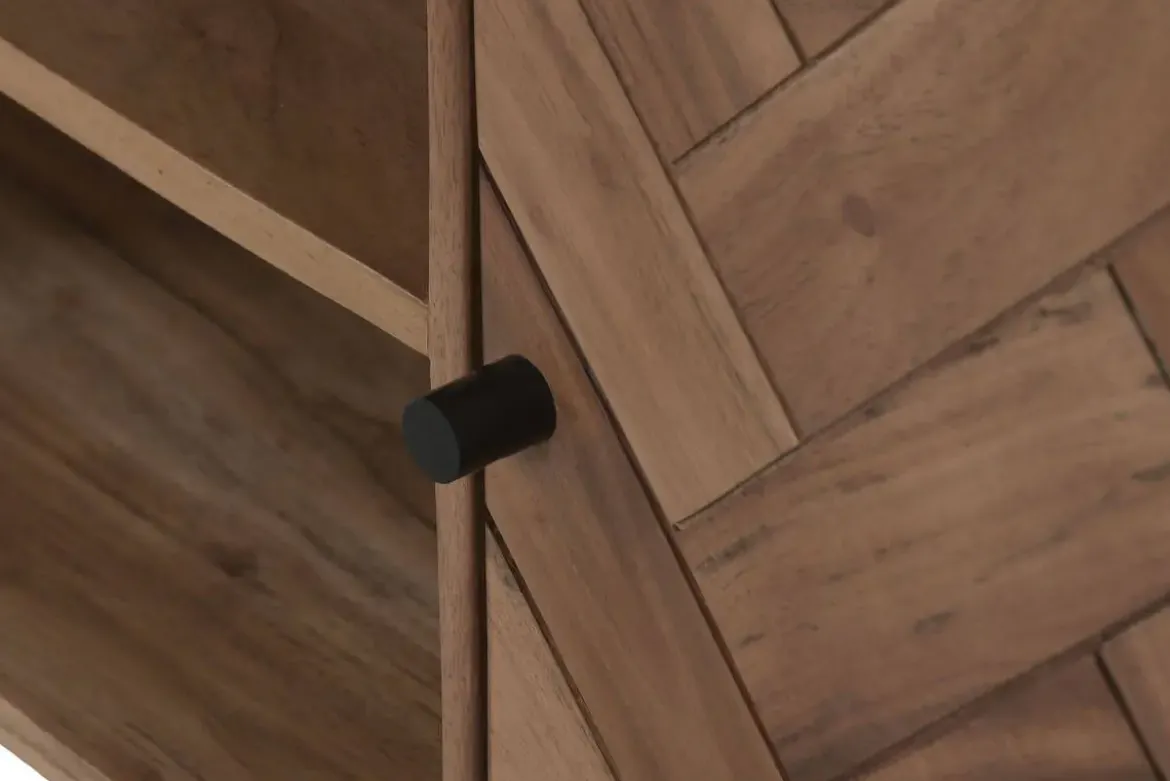 Mueble TV de Acacia y Metal Marrón 140 cm MB-222420