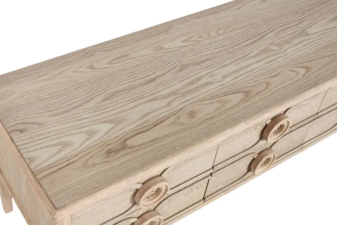 Mueble TV de Madera de Abeto con 6 Cajones Natural MB-219387