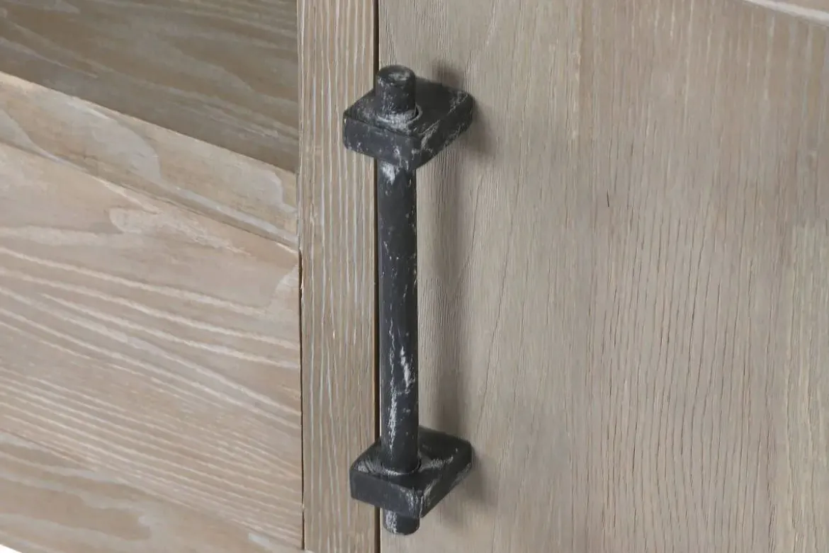 Mueble TV de Madera de Hevea con Metal 160 cm MB-219407