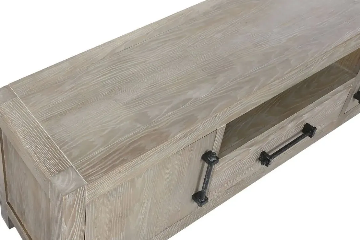 Mueble TV de Madera de Hevea con Metal 160 cm MB-219407