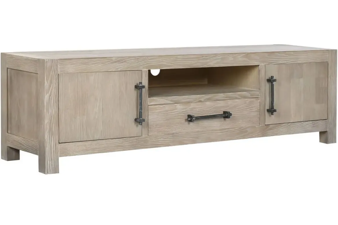 Mueble TV de Madera de Hevea con Metal 160 cm MB-219407