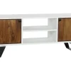 Mueble TV de Madera de Mango Blanco con Patas Metal MB-206320