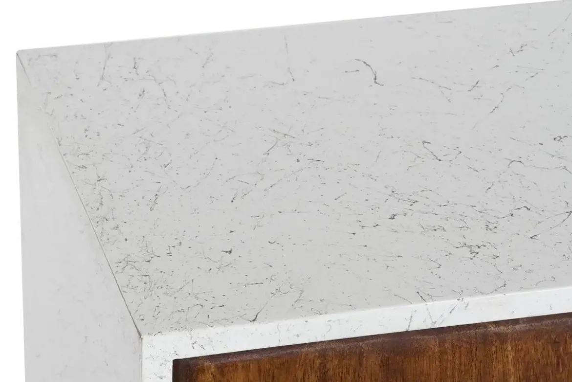 Mueble TV de Madera de Mango Blanco con Patas Metal MB-206320