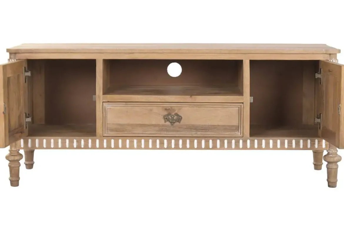 Mueble TV de Madera de Mango con Puertas y Cajón MB-223081