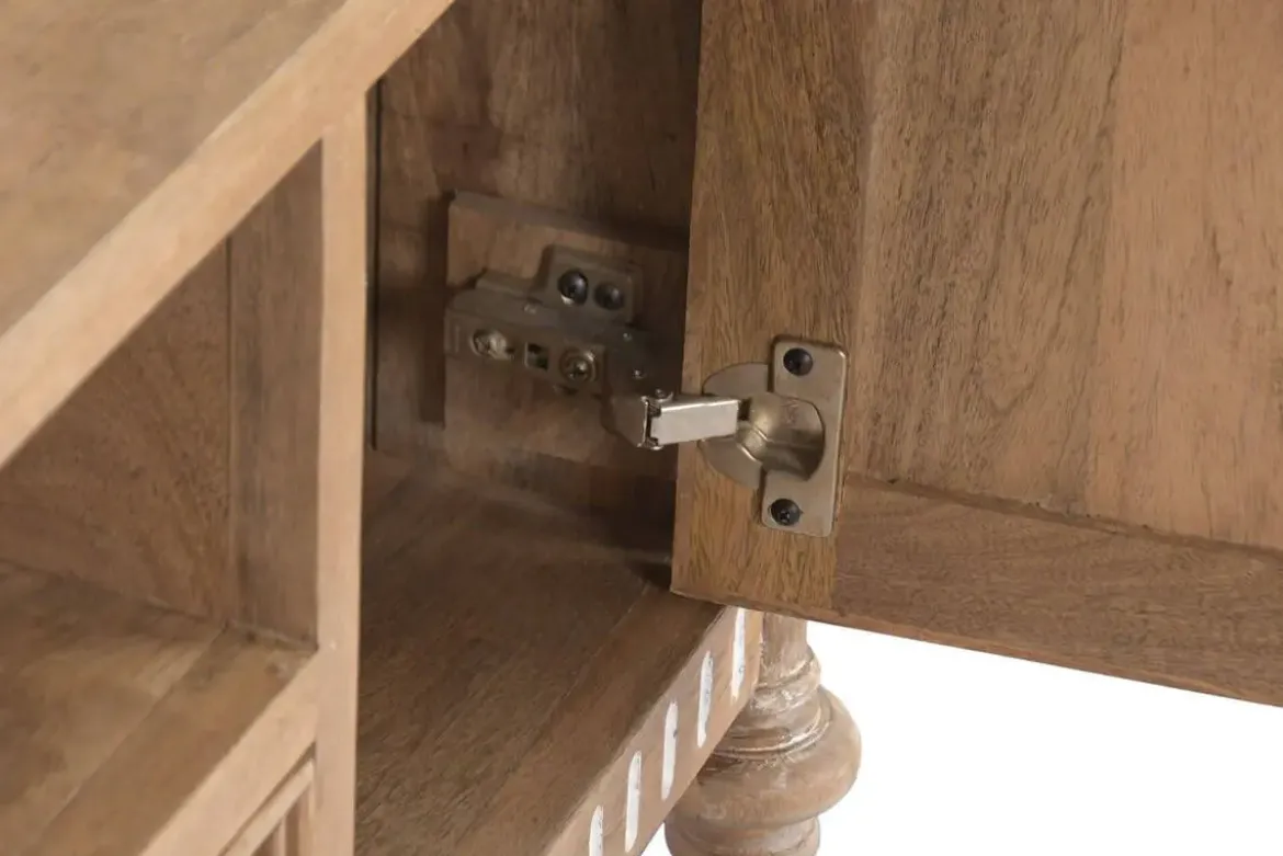 Mueble TV de Madera de Mango con Puertas y Cajón MB-223081