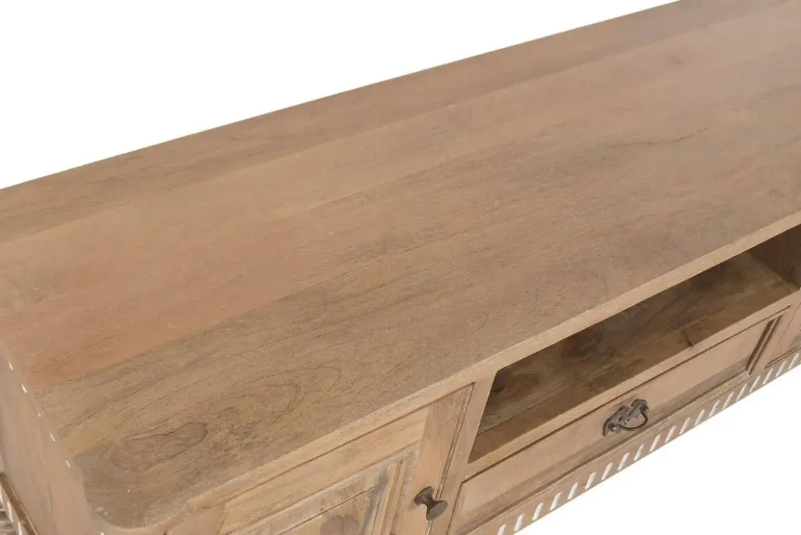 Mueble TV de Madera de Mango con Puertas y Cajón MB-223081