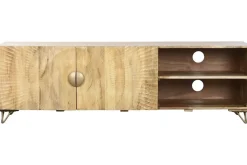 Mueble TV de Madera de Mango con Diseño de Mandalas y Metal MB-219963
