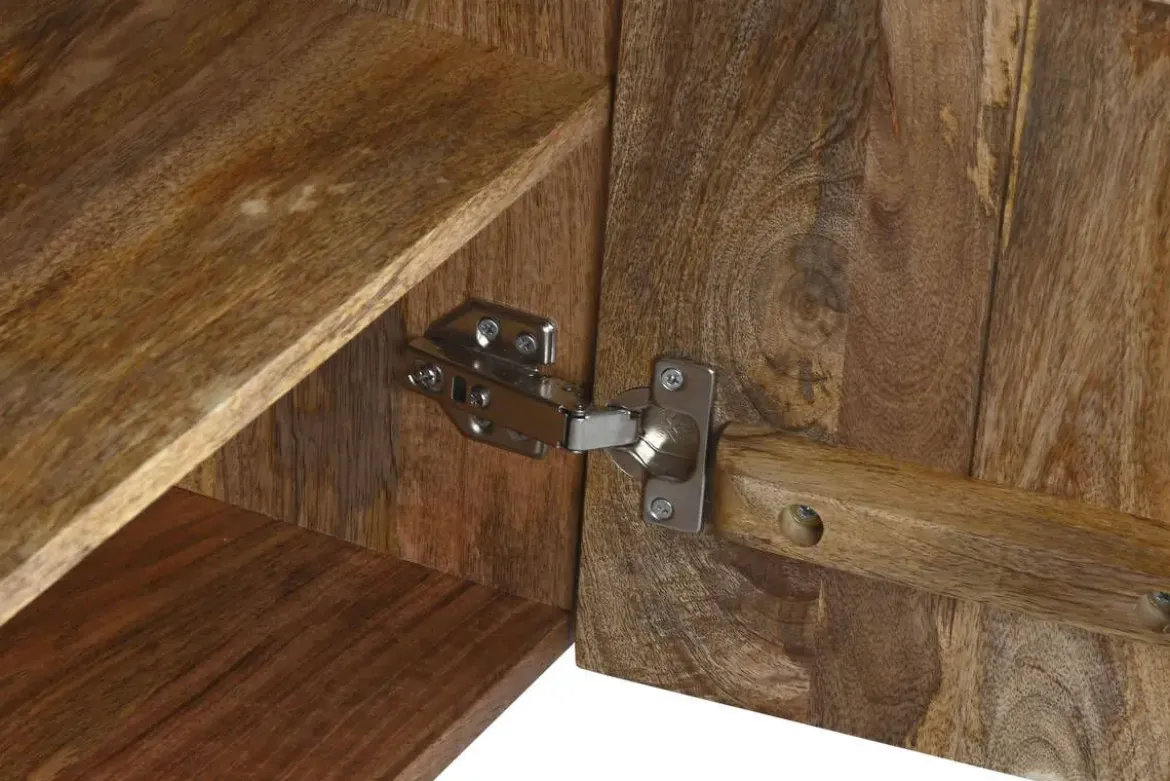 Mueble TV de Madera de Mango con Diseño de Mandalas y Metal MB-219963