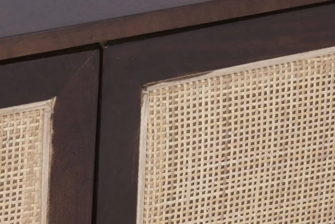 Mueble TV de Madera de Mango con Puertas de Fibra MB-222840