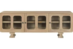 Mueble TV de Madera de Mango con Puertas de Cristal MB-224133