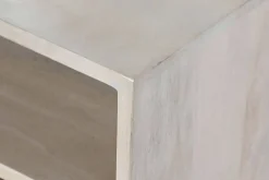 Mueble TV de Madera de Mango con Cenefa Blanca 130 cm MB-207571