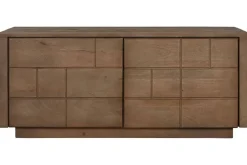 Mueble TV de Madera de Mango Natural con 2 Puertas MB-215235