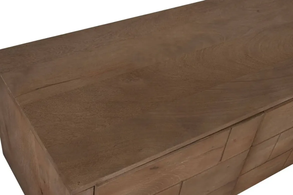 Mueble TV de Madera de Mango Natural con 2 Puertas MB-215235