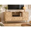 Mueble TV de Madera Natural con Patas Metálicas MB-176659