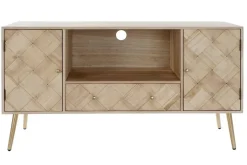 Mueble TV de Madera Natural con Patas Metálicas MB-176659